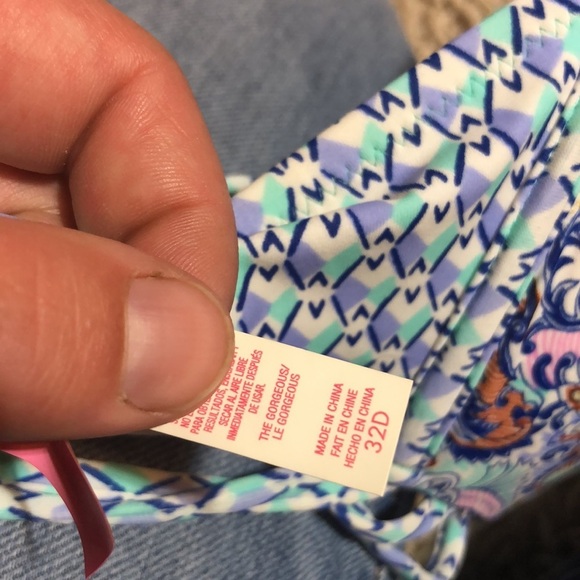 Victoria’s Secret Paisley Push Up Bikini Top size 32D Racerback colorful bikini - Picture 7 of 7